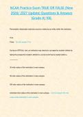 NCAA Practice Exam TRUE OR FALSE &lpar;New 2026 2027 Update&rpar; Questions & Answers -Grade A- 100&comma;&period;