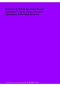 Advanced Pathophysiology Exam 1 Study Guide Practice Questions Verified Answers 2026&sol; 2027