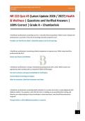 NR 222 Quiz &num;3 &lpar;Latest Update 2026 &sol; 2027&rpar; Health & Wellness &vert; Questions and Verified Answers &vert; 100&percnt; Correct &vert; Grade A &ndash; Chamberlain