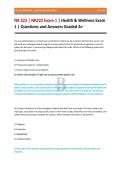 NR 222 &vert; NR222 Exam 1 &vert; Health & Wellness Exam 1 &vert; Questions and Answers Graded A&plus;