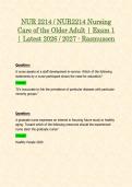 NUR 2214 &sol; NUR2214 Nursing Care of the Older Adult &vert; Exam 1 &vert; Latest 2026 &sol; 2027 - Rasmussen