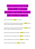 7 Brew Barista Test Study Guide 2026 &vert; Complete Questions and Guide Answers&comma; 100&percnt; Verified Graded A&plus;
