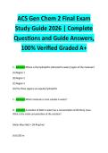 ACS Gen Chem 2 Final Exam Study Guide 2026 &vert; Complete Questions and Guide Answers&comma; 100&percnt; Verified Graded A&plus;