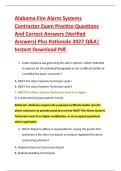 Alabama Fire Alarm Systems &NewLine;Contractor Exam Practice Questions &NewLine;And Correct Answers &lpar;Verified &NewLine;Answers&rpar; Plus Rationale 2027 Q&A&vert; &NewLine;Instant Download Pdf&period; 