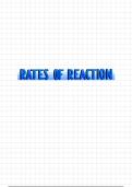 Rates of Reaction Edexcel IGCSE Chemistry Notes