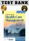 Test Bank for Introduction to Health Care Management&comma; 5th Edition by Buchbinder&comma; Shanks & Rogers &vert; All Chapters 