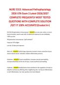 NURS 5315&colon; Advanced Pathophysiology 2026 UTA Exam 2 Latest 2026&sol;2027 COMPLETE FREQUENTLY MOST TESTED QUESTIONS WITH COMPLETE SOLUTION &sol;GET IT 100&percnt; ACCURATE&excl;&lpar;Graded A&plus;&rpar; 