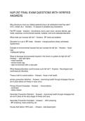 NUR 257 FINAL EXAM QUESTIONS WITH VERIFIED ANSWERS