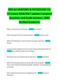 HESI A2 ANATOMY & PHYSIOLOGY V1V2 &lpar;Latest 2026&sol;2027 Update&rpar; Complete Questions and Guide Answers&comma; 100&percnt; Verified Graded A&plus; 