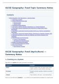 Geography IGCSE - Food topic summary notes