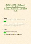 NUR2474 &sol; NUR 2474 Exam 1&colon; Pharmacology for Professional Nursing &vert; Rasmussen &vert; Latest 2026 &sol; 2027