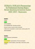 Exam 1&colon; NUR 2474 &sol; NUR2474 Pharmacology for Professional Nursing &lpar;Latest 2026 &sol; 2027 Updates BUNDLE PACKAGE WITH COMPLETE SOLUTIONS&rpar; &vert; 100&percnt; Correct &vert; Grade A - Rasmussen