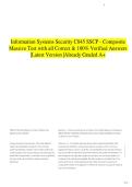 Information Systems Security C845 SSCP - Composite Massive Test with all Correct & 100&percnt; Verified Answers &vert;Latest Version &vert;Already Graded A&plus;