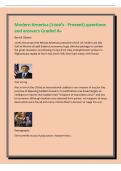 Modern America &lpar;2000's - Present&rpar; questions&NewLine;and answers Graded A&plus;&NewLine;Barack Obama&NewLine;2008&semi; Democrat&semi; first African American president of the US&comma; health care bill&semi;&NewLine;Gulf of Mexico oil spill disaster&semi; economy&colon; huge stimulus package to combat&NewLine;the great 