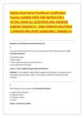 Barkley-Style Nurse Practitioner Certification &NewLine;Practice  EXAM ALL QUESTIONS AND ANSWERS &NewLine;ALREADY GRADED A&plus;&period; 100&percnt; VERIFIED SOLUTIONS &NewLine;&vert; UPDATED PER LATEST GUIDELINES &vert; GRADED A&plus;