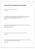 Army CCC Command and Control Exam Prep 2026&sol;2027 &vert; Command & Control Study Guide&comma; Army Doctrine&comma; Mission Command Questions & Verified Answers