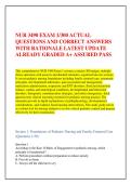 NUR 3490 EXAM 1&sol;300 ACTUAL QUESTIONS AND CORRECT ANSWERS WITH RATIONALE LATEST UPDATE ALREADY GRADED A&plus; ASSURED PASS