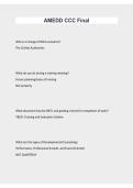 AMEDD CCC Final Exam 2026&sol;2027 Study Guide & Exam Prep