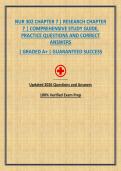 NUR 302 CHAPTER 7 &vert; RESEARCH CHAPTER 7 &vert; COMPREHENSIVE STUDY GUIDE&comma; PRACTICE QUESTIONS AND CORRECT ANSWERS