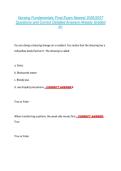 Nursing Fundamentals Final Exam Newest 2026&sol;2027 &NewLine;Questions and Correct Detailed Answers Already Graded &NewLine;A&plus; 