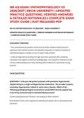 NR 412 EXAM 1 PATHOPHYSIOLOGY V3 2026&sol;2027 &vert; REGIS UNIVERSITY &vert; UPDATED PRACTICE QUESTIONS&comma; VERIFIED ANSWERS & DETAILED RATIONALES &vert; COMPLETE EXAM STUDY GUIDE &vert; JUST RELEASED PDF