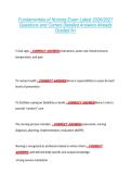 Fundamentals of Nursing Exam Latest 2026&sol;2027 &NewLine;Questions and Correct Detailed Answers Already &NewLine;Graded A&plus; 