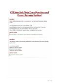 CFR New York State Exam Questions and&NewLine;Correct Answers Updated