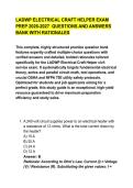 LADWP ELECTRICAL CRAFT HELPER EXAM &NewLine;PREP 2026-2027  QUESTIONS AND ANSWERS &NewLine;BANK WITH RATIONALES