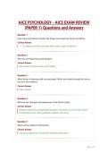 AICE PSYCHOLOGY - AICE EXAM REVIEW &lpar;PAPER 1&rpar; Questions and Answers&period;