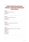PA Motor Vehicle Physical Damage&NewLine;Appraiser - Practice Exam Questions and&NewLine;Correct Answers