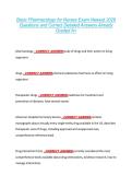 Basic Pharmacology for Nurses Exam Newest 2026 &NewLine;Questions and Correct Detailed Answers Already &NewLine;Graded A&plus; 