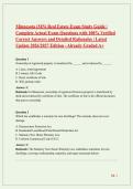 Minnesota &lpar;MN&rpar; Real Estate Exam Study Guide &vert; Complete Actual Exam Questions with 100&percnt; Verified Correct Answers and Detailed Rationales &vert; Latest Update 2026&sol;2027 Edition - Already Graded A&plus;