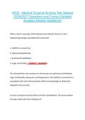 HESI - Medical Surgical Nursing Test Newest &NewLine;2026&sol;2027 Questions and Correct Detailed &NewLine;Answers Already Graded A&plus; 