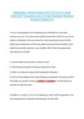 Medication Administration NCLEX Exam Latest &NewLine;2026&sol;2027 Questions and Correct Detailed Answers &NewLine;Already Graded A&plus; 
