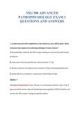 NSG 500 ADVANCED&NewLine;PATHOPHYSIOLOGY EXAM 3&NewLine;QUESTIONS AND ANSWERS