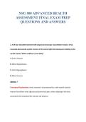 NSG 500 ADVANCED HEALTH&NewLine;ASSESSMENT FINAL EXAM PREP&NewLine;QUESTIONS AND ANSWERS