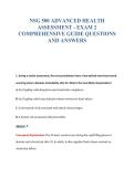 NSG 500 ADVANCED HEALTH&NewLine;ASSESSMENT - EXAM 2&NewLine;COMPREHENSIVE GUIDE QUESTIONS&NewLine;AND ANSWERS