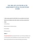 NSG 500 ADVANCED HEALTH&NewLine;ASSESSMENT FINAL EXAM STUDY&NewLine;GUIDE