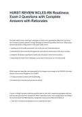 HURST Review NCLEX-RN Readiness Exam 2 Questions with Complete Answers & Rationales 2026&sol;2027