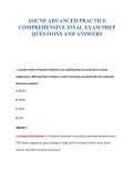 AOCNP ADVANCED PRACTICE&NewLine;COMPREHENSIVE FINAL EXAM PREP&NewLine;QUESTIONS AND ANSWERS