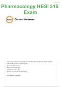 Pharmacology HESI 315 Exam Questions & Answers &vert; Verified Answers Study Guide 2026&sol;2027