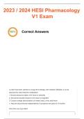 2023&ndash;2024 HESI Pharmacology V1 Exam Questions & Answers &vert; Verified Answers Study Guide 2026&sol;2027