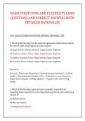 NASM STRETCHING AND FLEXIBILITY EXAM &NewLine;QUESTIONS AND CORRECT ANSWERS WITH &NewLine;DETAILED RATIONALES