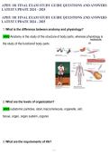 APHY 101 Final Exam Study Guide Questions and Answers &vert; Anatomy & Physiology 101 &vert; Latest Update