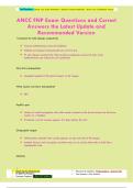 ANCC FNP Exam Questions and Correct Answers &vert; Family Nurse Practitioner Certification Exam &vert; Latest Update & Recommended Study Version