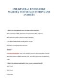 CDL GENERAL KNOWLEDGE&NewLine;MASTERY TEST 2026 QUESTIONS AND&NewLine;ANSWERS