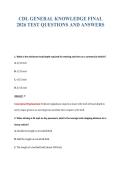 CDL GENERAL KNOWLEDGE FINAL&NewLine;2026 TEST QUESTIONS AND ANSWERS