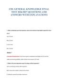 CDL GENERAL KNOWLEDGE FINAL&NewLine;TEST 2026&sol;2027 QUESTIONS AND&NewLine;ANSWERS WITH EXPLANATIONS