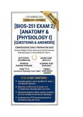 BIOS 251 Exam 2 Anatomy & Physiology I  Questions And Answers 2026&sol;2027 Chamberlain