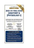 BIOS 251 Exam 1&comma; Exam 2 & Final Exam Bundle Anatomy & Physiology I  Questions And Answers 2026&sol;2027 Chamberlain